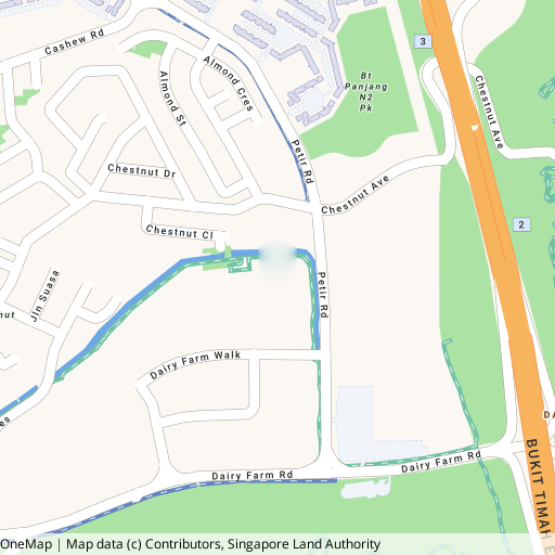 Indicative OneMap location for Narra Residences