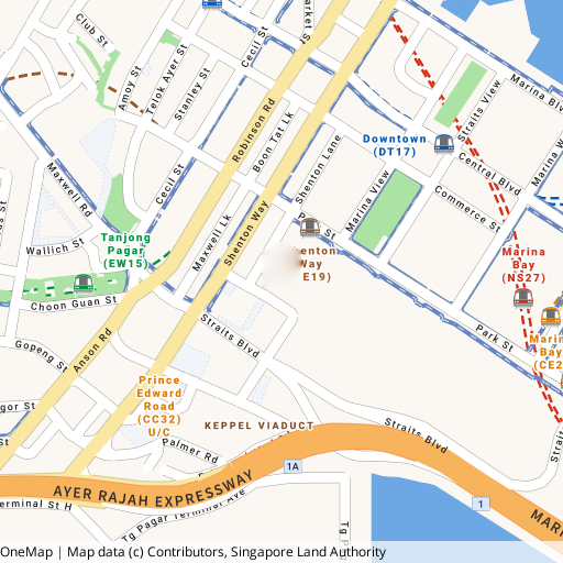 Indicative OneMap location for W Residences Marina View