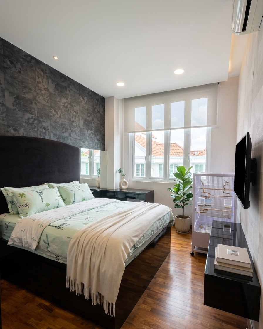 First bedroom of Seletar Hills terrace house
